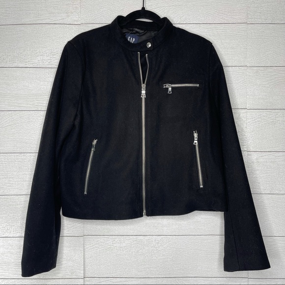 Gap | True Black Full Zip Biker Jacket - Picture 3 of 12